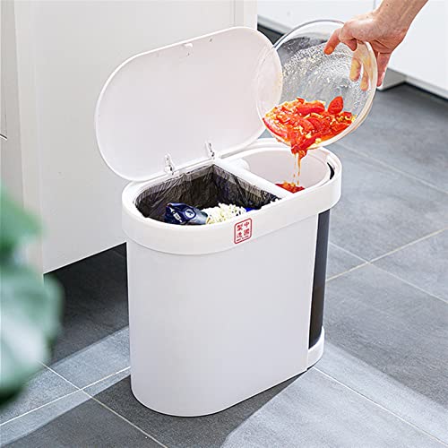Lucbei ѓубре може пластична чај корпа дома со капаче суво и влажно раздвојување ѓубре за отпадоци од кујнски отпад отпадоци отпадоци