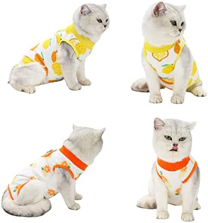 Обнова на мачки од Yealay одговара на памук за дишење, професионална облека за обновување на мачки абдоминални рани/заболувања на кожата