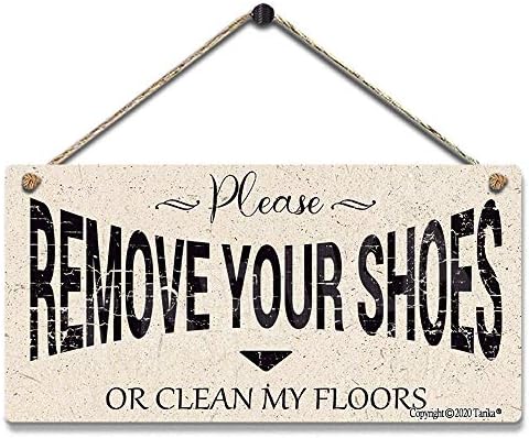 Ве молиме, извадете ги чевлите или исчистете ги моите подови 8x12 инчи гроздобер изглед калај декорација Плакета знак за домашна