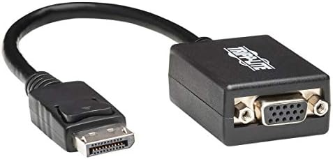 Tripp Lite Displayport to VGA видео адаптер, DP во VGA Video Converter, активен адаптер за прикажување, 6 in., Црно