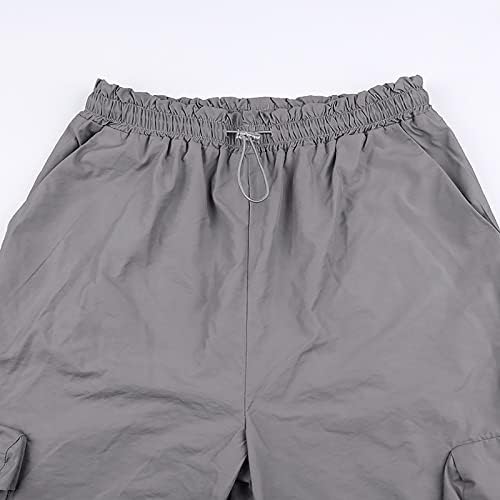 Miashui Comfy обични панталони жени женски starвездички печатени џеб панталони женски трендовски еластични половини долги панталони за жени