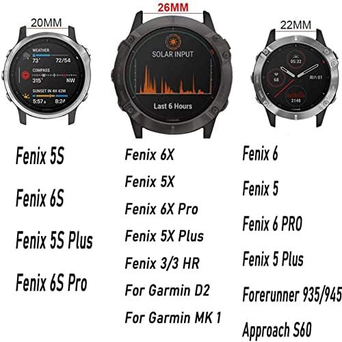 BandKit 22mm 26mm паметен часовник за часовници за Garmin Fenix ​​6 6x Pro 5x 5 Plus Strap за брзо ослободување за Garmin D2/D2 Делта