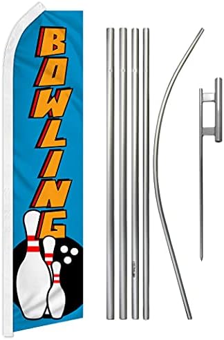 Bowling Swooper Рекламно знаме и комплет за пол - Совршен за куглани, аркади, про продавници, турнири
