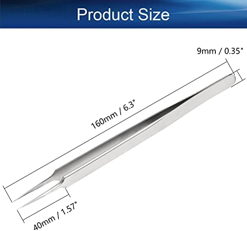 Ауниваиг 16 Покажувач Врв Нерѓосувачки Челик Пинцети, Прецизност Пинцети, Прецизност Нерѓосувачки Челик Посочи Врвот Пинцета Со Транспарентен
