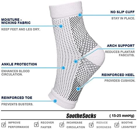 3пари д -р чорап Соутс - чорапи за невропатија - Соуште чорапи за болка во невропатија - чорапи за олеснување на болката во хелиумот - Поддршка за ракав за компресија п