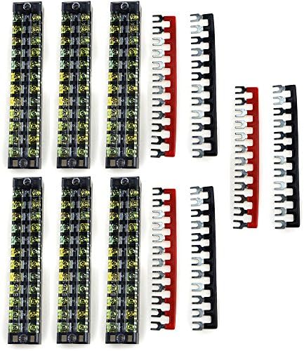 XINGYHENG 12PCS 600V 25a 12 Позиции Двоен Ред Завртка Терминал Лента И 400V 25A 12 Позиции Црвена / Црна Претходно Изолирани Терминал Бариера