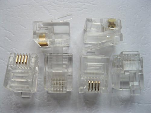 100 парчиња модуларен приклучок Телефонски конектор 6P4C вода чиста