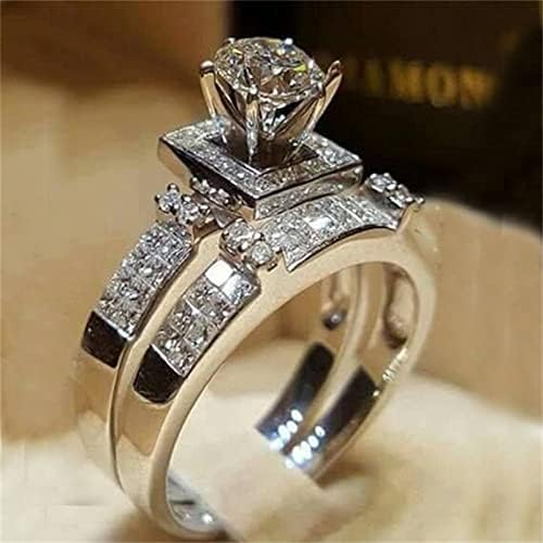 Прстени за свадба и ангажман прстени розови прстени на в Valentубените, дијамантски модни креативни ринг -рингин луксузен прстен