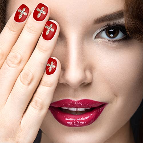 Xeaohesy 20pcs 3D златен крст на ноктите со нокти со нокти за ноктите на ноктите за нокти за 3Д накит за правење додатоци за уметност за нокти 3Д шарми за нокти за жени Ноќта ?