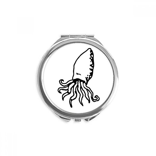 Октопод морски живот илустрација на цртани филмови, компактен огледало околу преносно џебно стакло