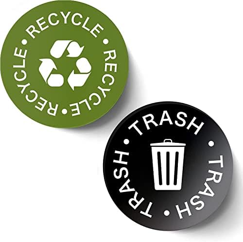 Рециклирајте и ѓубрето налепница Винил модерен лого симбол за организирање на лименки за ѓубре или контејнери за ѓубре и wallsидови-зелени