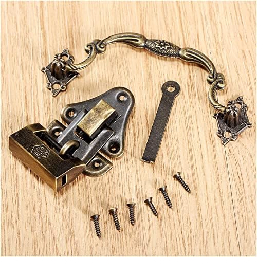 Deihge Antique Retro Hasp Lock Skuck Kook Eye Latch Eye, 1PC бронзен накит дрвена кутија заштитна капа на капакот HASP тока