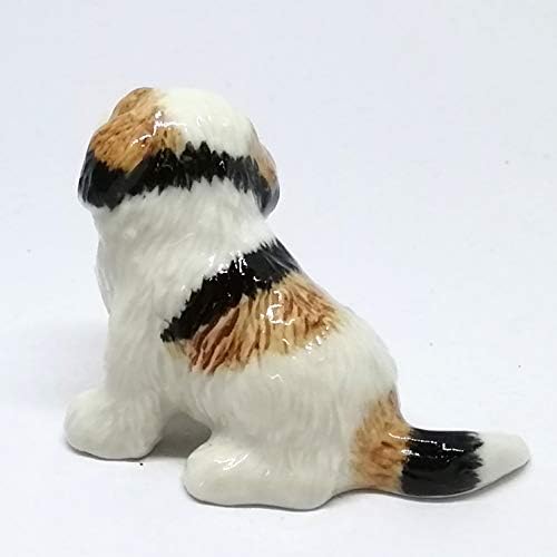 Зоокрафт мала ших Цу кучиња керамичка фигура што седи рака насликан порцелански подарок колекционерски декор