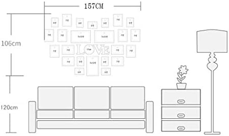 Dlvkhkl Фото wallидна фото рамка поставена симпатична цртана соба спална соба во форма на срце, фото wallидна декорација дневна соба фото рамка