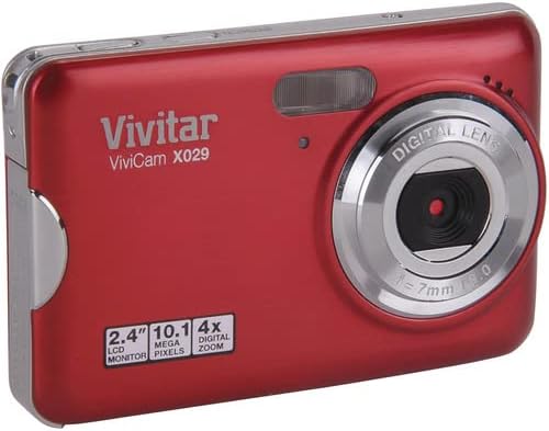 Вивитар Вивикам X029 10.1 Мегапикселна дигитална камера со 4x дигитален зум и 2,4 Екран за гледање - завршна облога на јагода