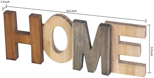 Mygift Rustic Brown Dood Home Sign FreeStanding Letter Cutout Table Decoration за дневна соба