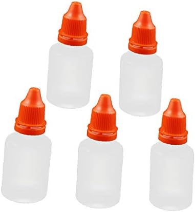 X-DREE 5Pcs 20ml Dropper Јасно Пластично Шише Капка Око Течност Исцеди Празна Црвена Капа(5pcs 20ml Капалка Јасно Пластично