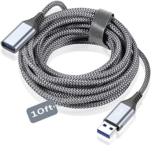 Sweguard USB 3.0 Продолжен кабел 6.6ft Тип А машко до женски USB 3.0 продолжен кабел Најлонски плетенка поддржува голема брзина