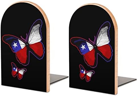 Пеперутка Тексас Знаме Дрвени Книги Не-Пропадна Книга Стои Книга Носителот На Книгата Завршува Поддржува Полици За Книги Полици Декор