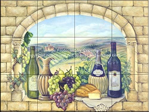 Фреска од плочки-Тосканско Вино-од Brа Бротон
