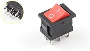 GOOFFY Rocker Switch 5 ПАРЧИЊА/многу KCD2 6PIN 21X15MM DPDT Црно Бело Копче За Притискање Рокер Прекинувач ЗА Вклучување-Вклучување-Вклучување На Брод Прекинувач ЗА Напојување 6A/250v 10a/