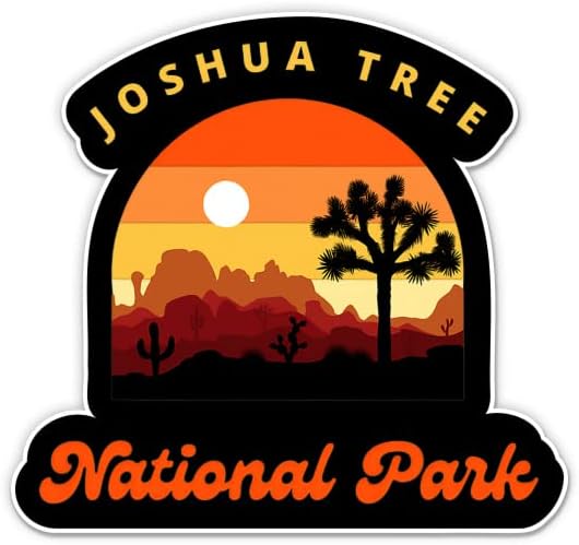 Налепница на Национален парк Jошуа дрво - налепница за лаптоп 3 - водоотпорен винил за автомобил, телефон, шише со вода - Decурна за зајдисонце на зајдисонце во Калифор?