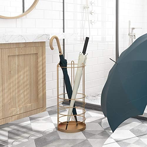 Држач за штанд со чадор од злато - голем метален чадор и трска за одење стапчиња за складирање решетката за внатрешна канцеларија