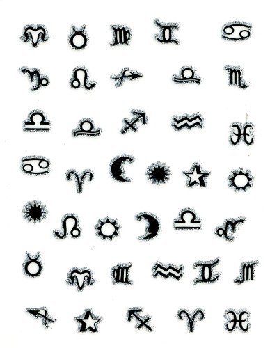 Налепница за нокти/уметност за нокти - Колекција за потписи - Зодијациски знаци