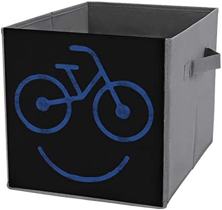 Смешни Велосипед Лице Големи Коцки Канти За Складирање Склопувачки Платно Кутија За Складирање Организатори На Плакарот За Полици