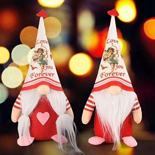 Beje Star Valentine Gnomes 2pack Valentines gnomes украси за украси на домашни маса скандинавски том елф гном подароци украси за в Valentубените