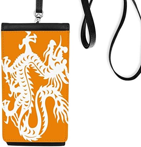 Година на Змеј животно Кина Зодијак Телефон Паричник чанта што виси мобилна торбичка црн џеб