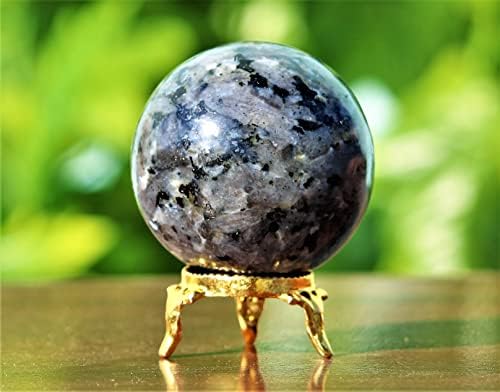 Полиран природен сребрен ларвикит кристален кварц Чакрас лековити метафизички камена сфера Медитација Фенг Шуи Аура топка со