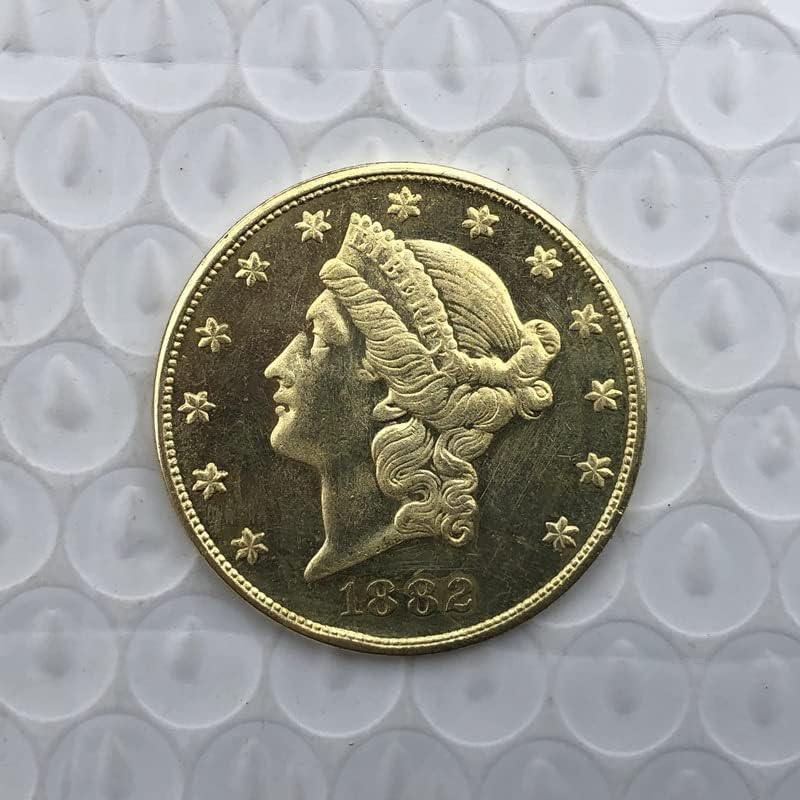 Кингфенг 1882 Верзија Американски 20 Златник Месинг Антички Ракотворби Странски Комеморативна Монета 34ММ