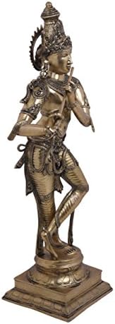 Бахрат хаат сомнителен идол на лордот Кришна Мало декоративно занаетчиско парче од месинг од BH05537