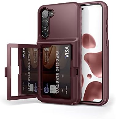 WeloVecase Samsung Galaxy S23 Plus Case Case Case со држач за кредитни картички и скриено огледало, сеопфатна заштита на шок-шок-шок-капаци дизајниран