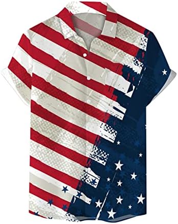 Хавајски боречки кошули за мажи во 1950 -тите ретро печатење хавајски кошули Американски знаме летни кошули за фустани на плажа