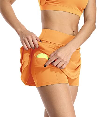 Атлетски тениски здолништа со атлетски тенис за жени со џебови шорцеви, теретана со високи половини кои трчаат голф