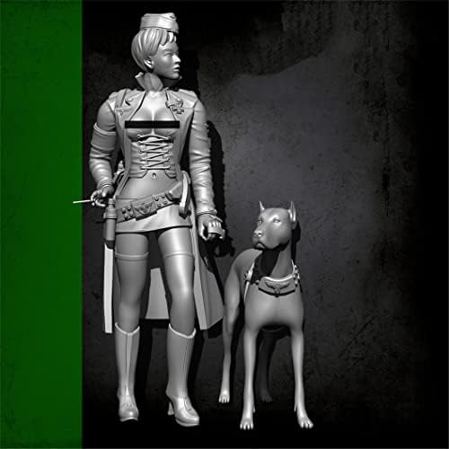 Goodmoel 1/24 Femaleенски војник и смола за кучиња комплет за фигури без нијанса и необоени минијатури/CK-6539