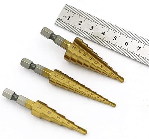 Lemil 3PCS 3-12mm 4-12mm 4-20mm HSS права жлеб чекор вежба малку обложена обложена обложена дрвена метална дупка за сечење на копчиња