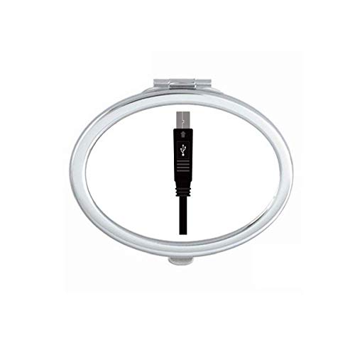 Црн кабел за полнење USB приклучок Огледала Преносен преклопен шминка со двојни странични очила