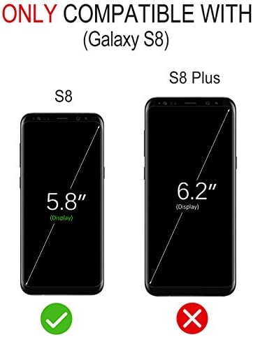 Случај Vofolen За Galaxy S8 Случај Паричник Држач За Кредитна Картичка Id Слот Лизгачки Скриен Џеб Двослоен Заштитен Капак Тврд