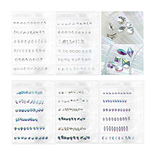 Материјали за уметнички материјали за нокти од 60 парчиња со 6 пакети за колекција на облици на стилови