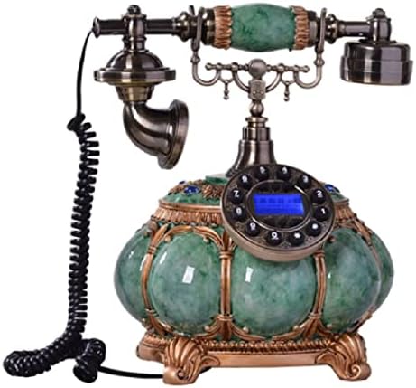 ZLXDP смола кабел ретро телефон фиксна гроздобер декоративен телефон со лична карта за повик, пренасочување, проверка на повик, бесплатни раце за домашна канцеларија