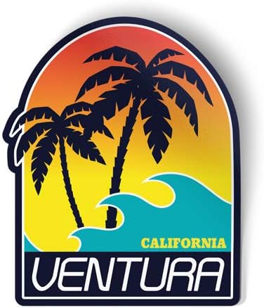 Squiddy Ventura California - декларација за налепница за винил за телефон, лаптоп, шише со вода