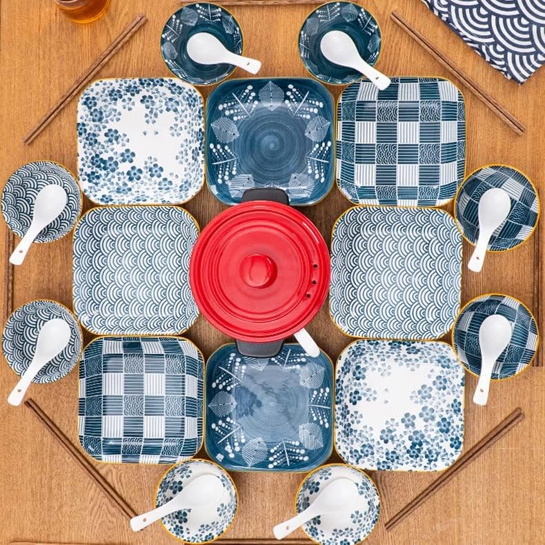 GPPZM квадратни плочки за садови за садови за керамички чинија за чинија со чинија за садови за садови