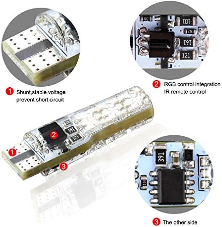 ICBEAMER T10 194 168 w5w RGB LED Далечински Атмосфера Светилки Strobe 16 Бои Замени Мапа/Купола/Регистарска Табличка/Паркинг