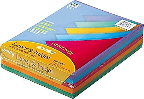 Pacon 101346 Array обоена хартија за врска, 24lb, 8-1/2 x 11, разновидни дизајнерски бои, 500/Ream