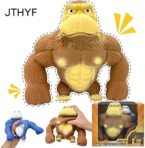Jthyf стрии -горила играчки, стискајте играчки со стрес, сензорни играчки олеснети стрес и вознемиреност, за вознемиреност, АДХД и аутизам, подароци за роденден,