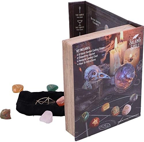 Nemesis сега комплет за магии на Салем од шест вештерки Велнес камења во украсена кутија, кафеава, една големина