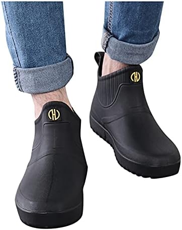 Машки чизми за дожд на глуждот, водоотпорни чизми во Челси Мода случајно на отворено водоотпорни чизми за дожд на глуждот се лизгаат на чевли со